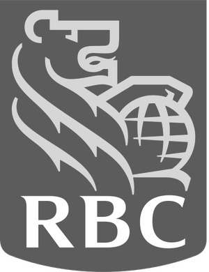 black and white rbc logo on transparent background